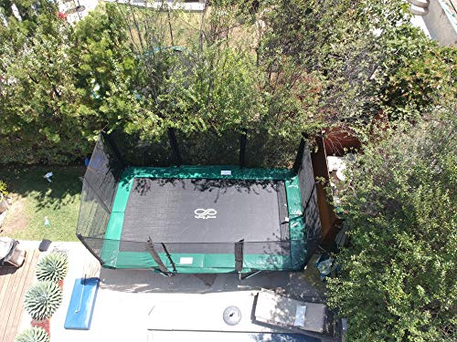 Galactic Xtreme Commercial Grade Rectangle Trampoline - 10x17 Gymnastics Trampoline with Net Enclosure - Heavy Duty 750lbs Jumping Capacity