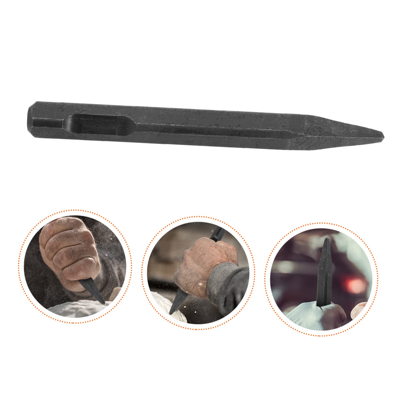 HOLIDYOYO Steel Air Chisel Impact Head for Pneumatic Tools Durable Forged Steel High Toughness and Wear Resistance for Heavy Duty Applications