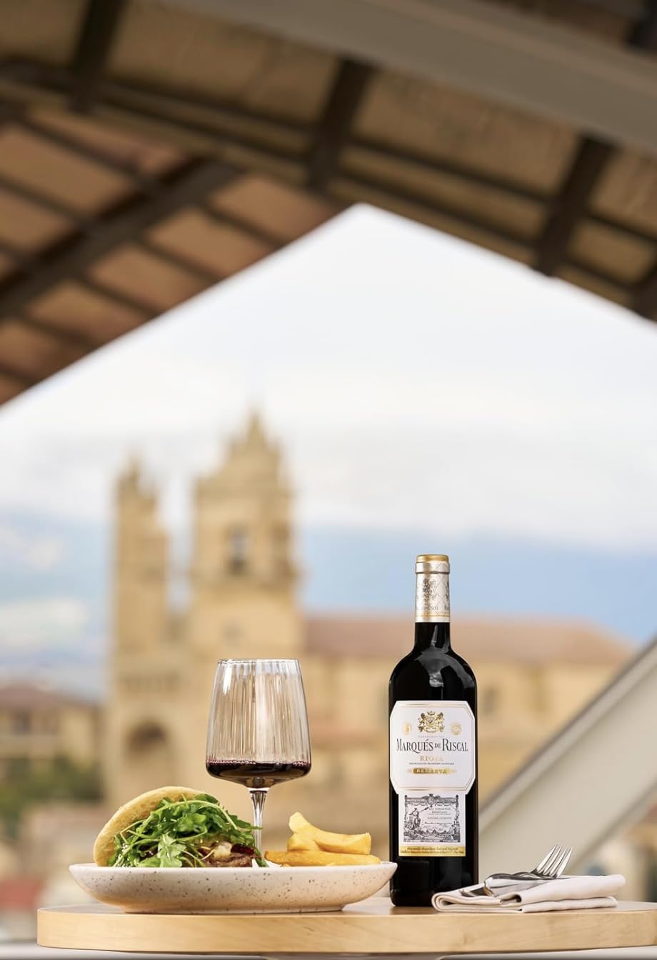 Marqués De Riscal Vino Tinto Reserva Denominación de Origen Calificada Rioja, Variedad Tempranillo, 24 Meses en barrica, 6 Botellas de 750 ml -Pack Mysecretwine-