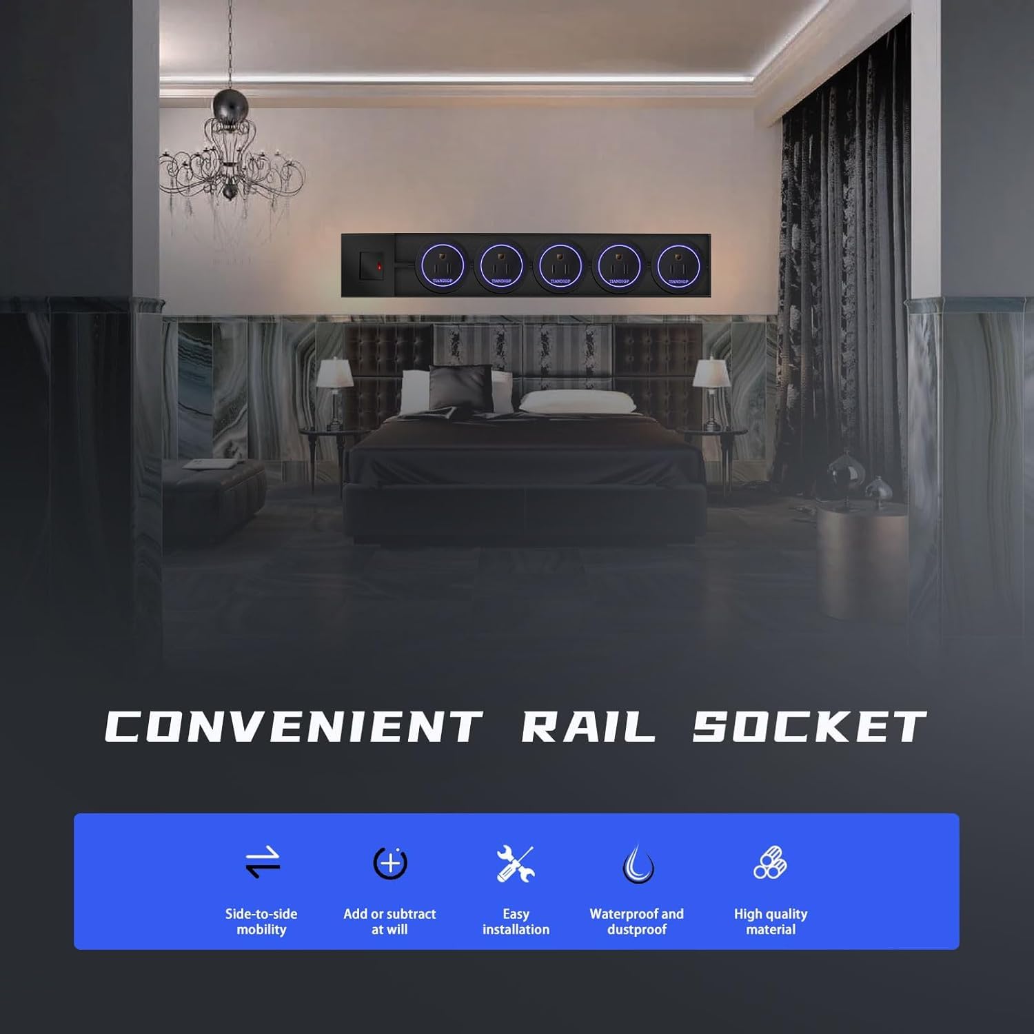 Snapklik.com : TIANDIGP Track Outlet; Removable Electrical Outlet Track ...
