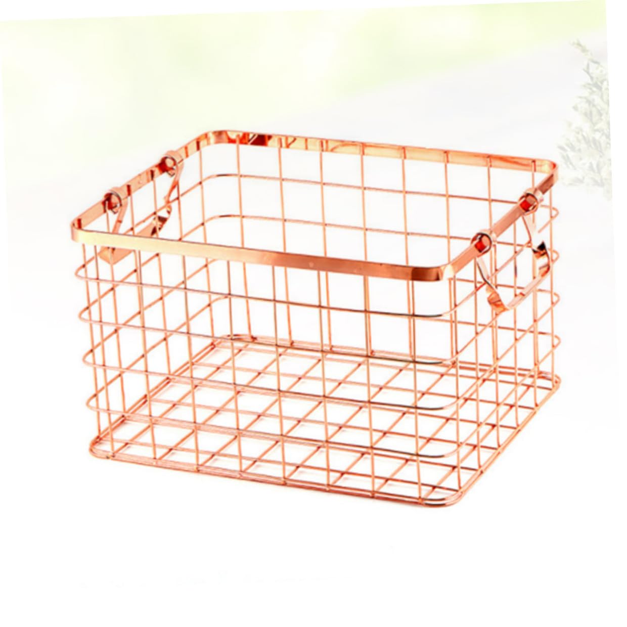 Cesta de Almacenamiento de Hierro Dorado Asa, Estilo Nórdico, Flexible y Multifuncional para Guardar Libros y Objetos Hogar