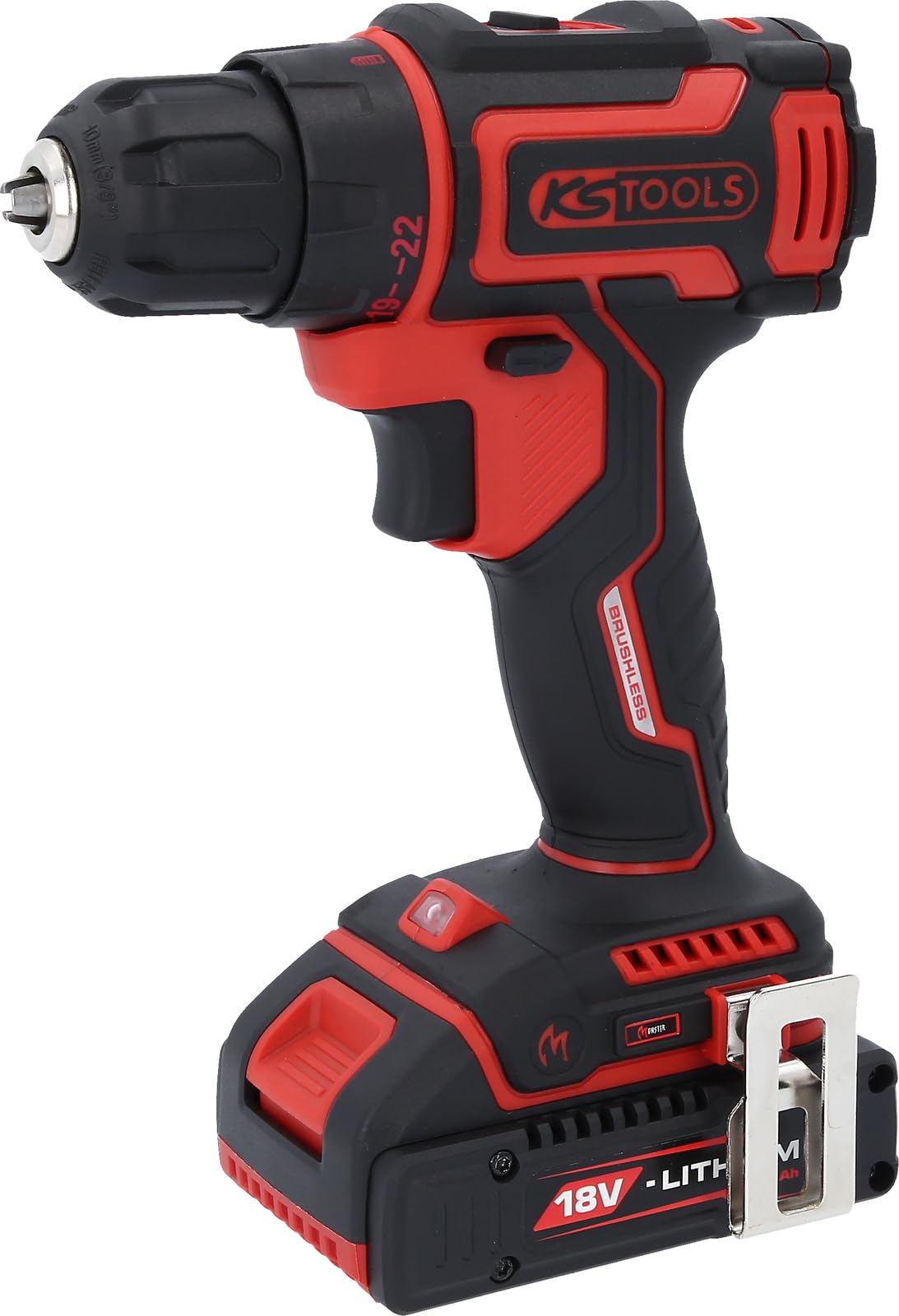 KS Tools 515.6400 eMONSTER bezszczotkowa wiertarko-wkrętarka akumulatorowa, 4-częściowy