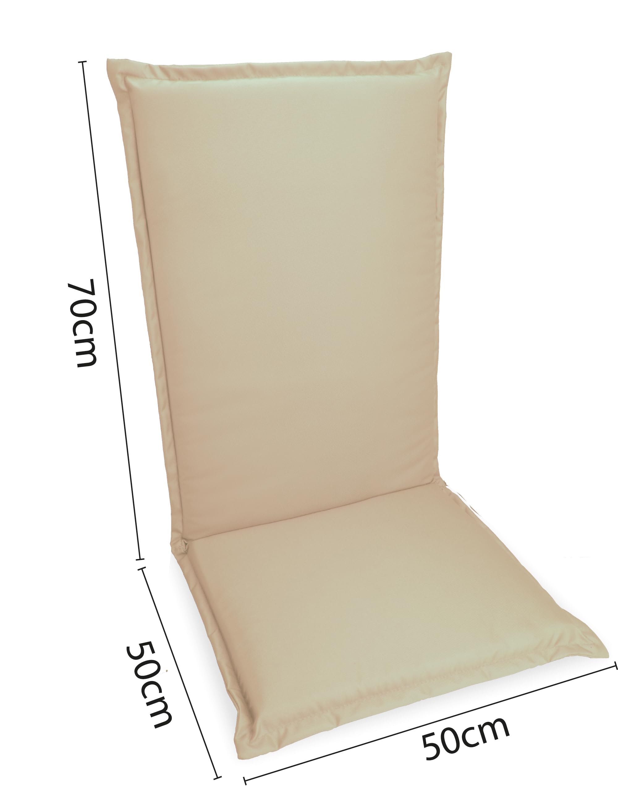 sunnypillow Set di 2 Cuscini per Sedia da Giardino con Schienale Alto - 120 x 50 Spesso 9 cm - per Interni ed Esterni - Impermeabile e Resistente ai Raggi UV - Made in EU - Beige
