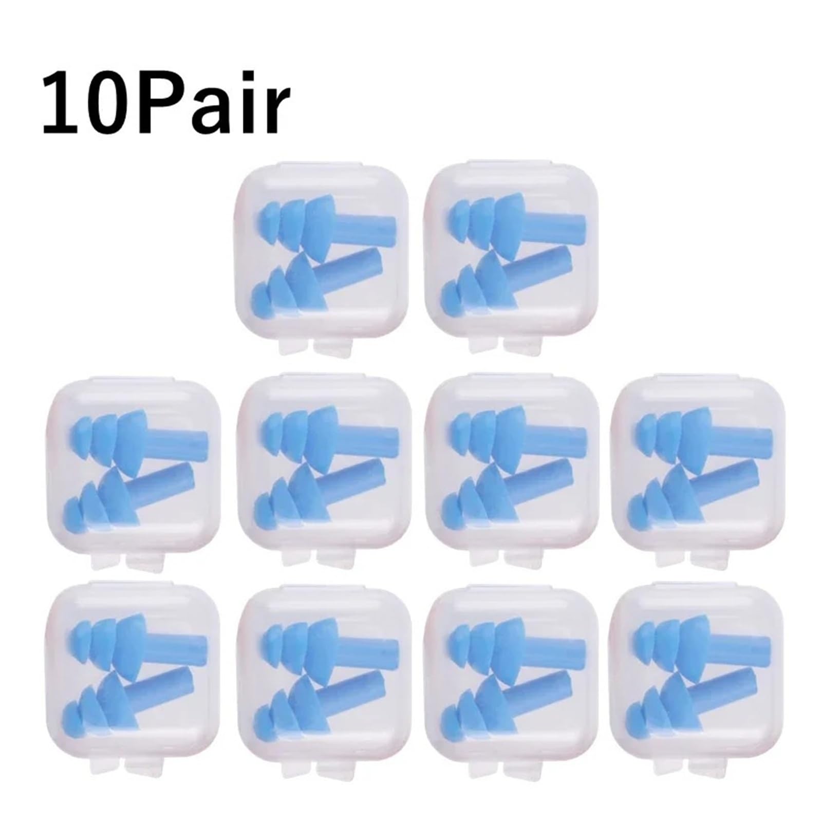 1/10 paia di tappi per le orecchie impermeabili in morbido silicone riutilizzabili per dormire (10 paia)