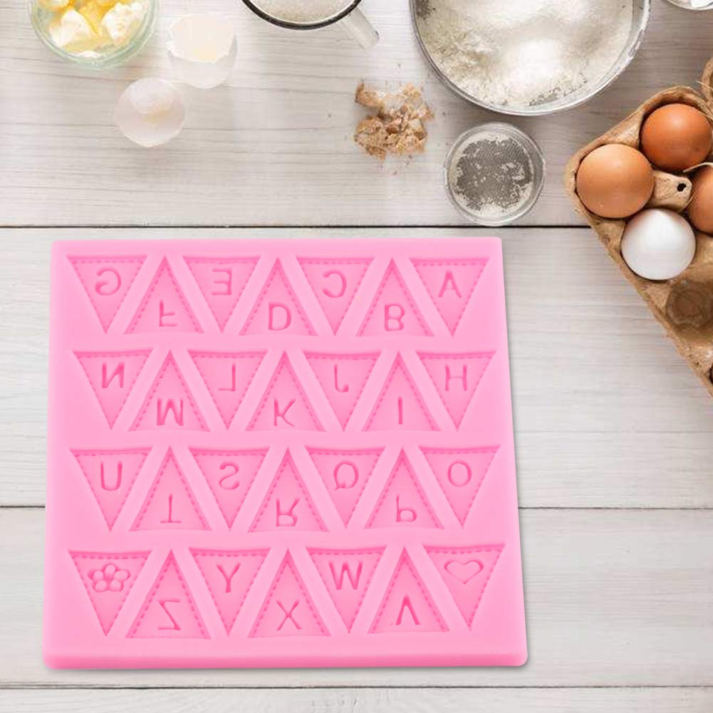 WGFOIP Silicone Letter Mould, Alphabet Baking Mold Letter Flag Cake Decorating Mould Baking Tool for Cake Topping - Image 2