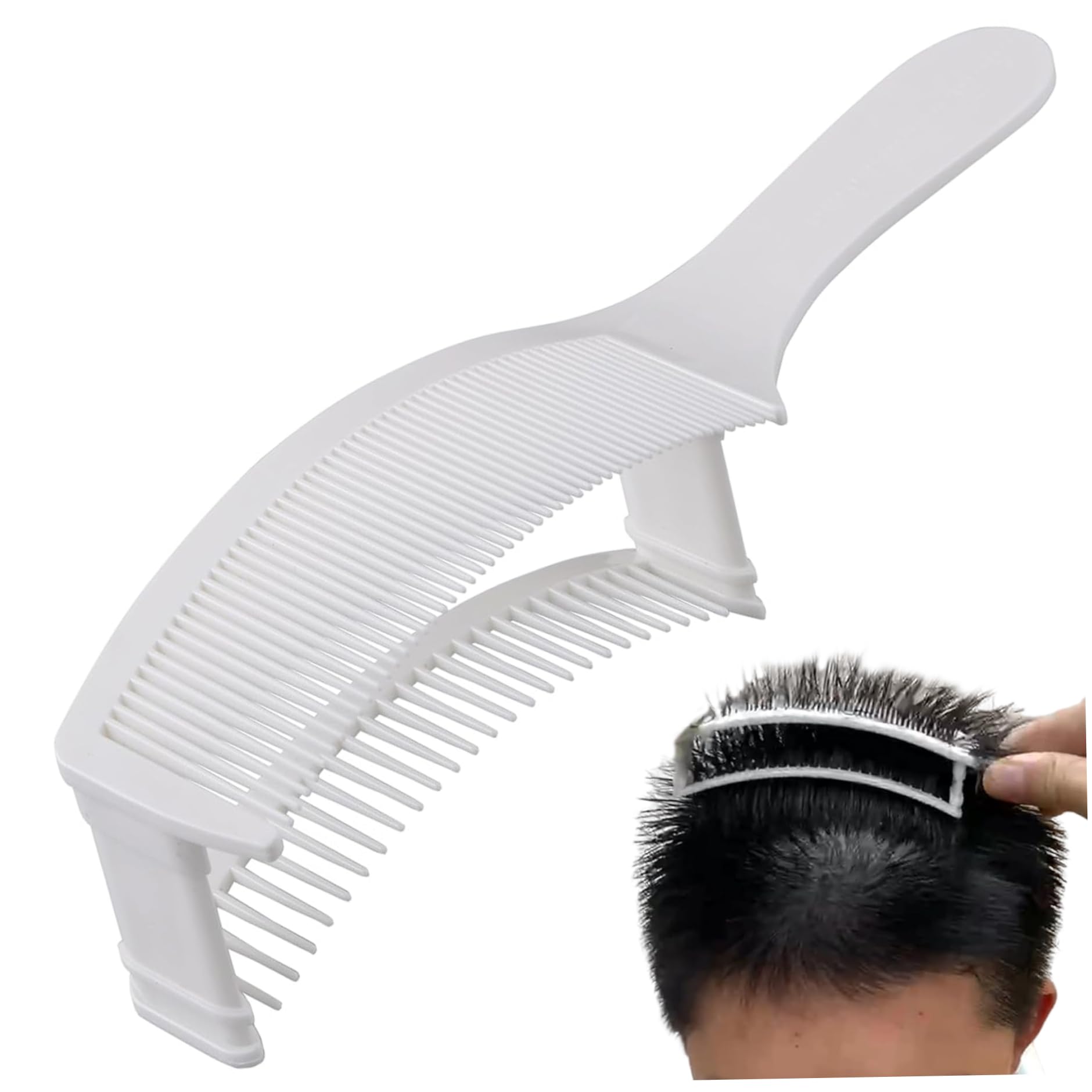 Pettine per dissolvenza per taglio di capelli da uomo, pettine per dissolvenza regolabile con posizionamento curvo, strumento professionale per capelli veloce e conveniente per uomini e donne, tagli