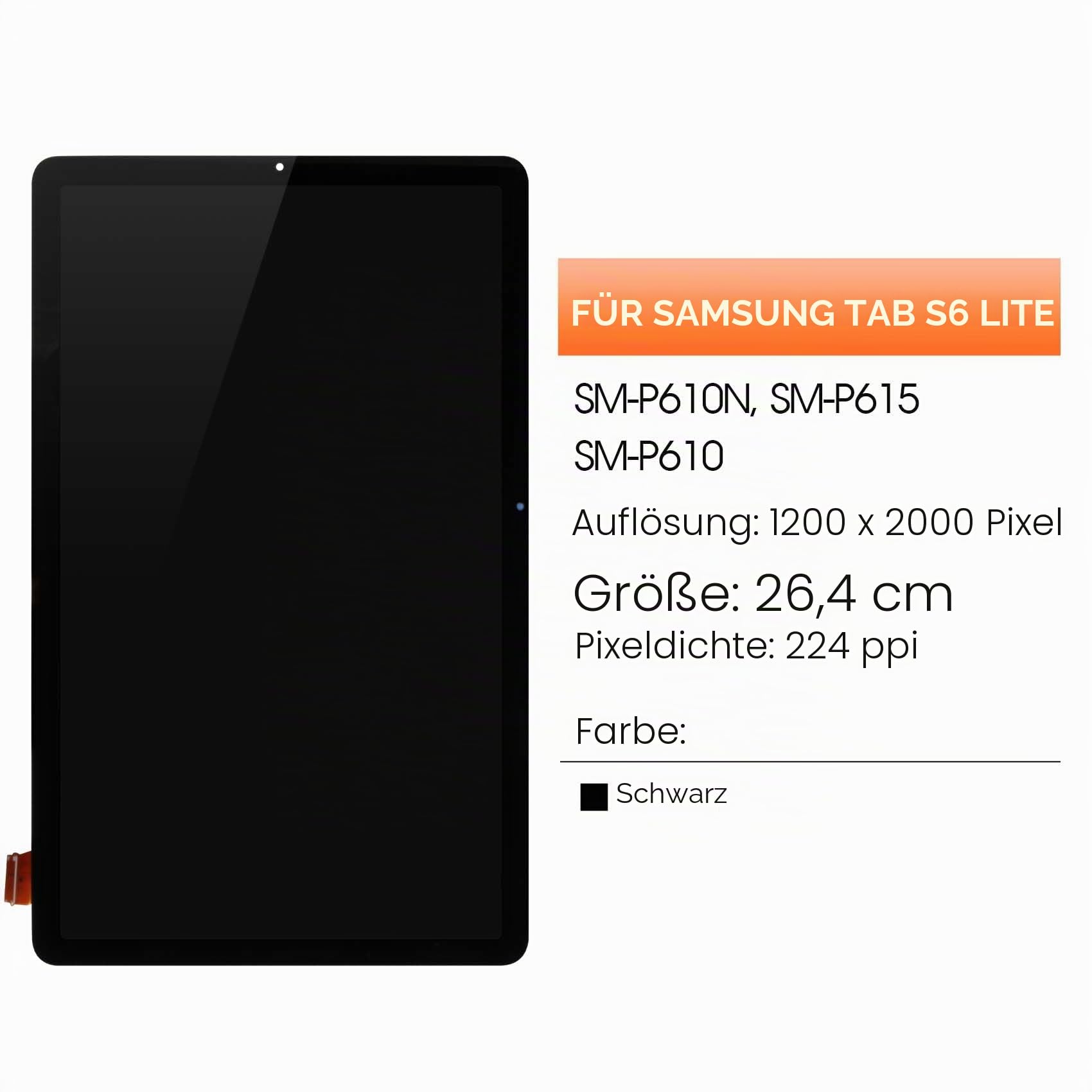 LCD Display für Samsung Galaxy Tab S6 Lite Bildschirm 10,4 Zoll Ersatz Touchscreen Digitazer Assembly mit Reparatur-Set,Kompatibel mit SM-P610 SM-P615