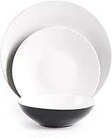 Vista 96 de Colors Life juego de vajilla, exterior negro brillante con interior de color mate