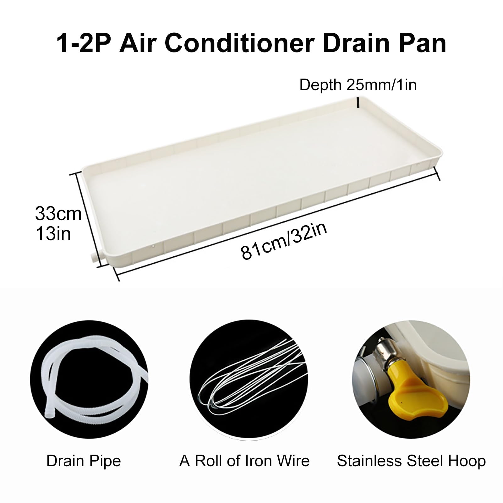 Bandeja de drenaje de aire acondicionado con tubo de agua de 2 m, solución a prueba de fugas para unidades portátiles y de ventana, evita derrames, fácil instalación, accesorio esencial HVAC