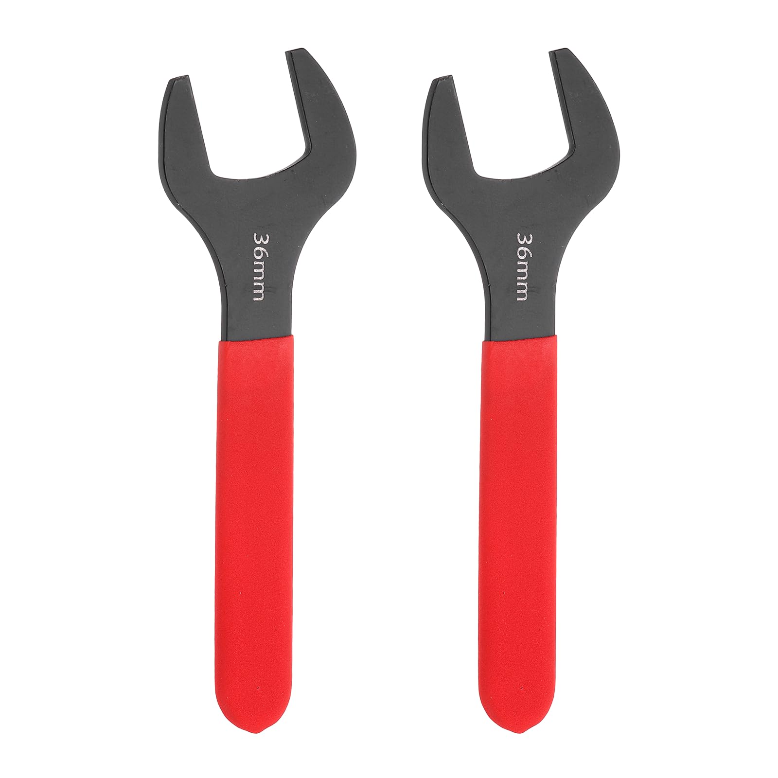 sourcing map 2Pcs Super Thin Single Open End Wrench 36mm Metric Carbon Steel Slim Wrench 15 Degree Angle Open Ended Ultra Thin Mechanic Spanner with Plastic Handle for Tight Space, Red