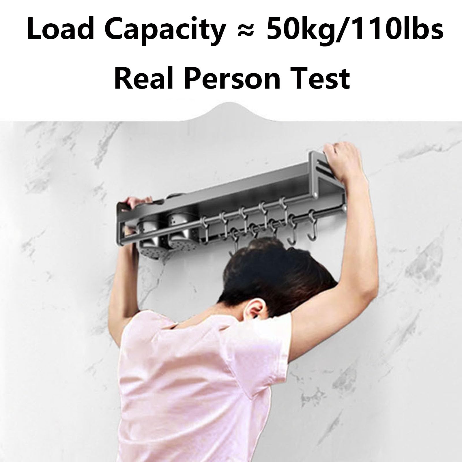 70cm,Especiero Pared Especiero Colgante Sin Taladro con Ganchos Extraíbles y Soporte, ​Estantería de Especiero de Acero Inoxidable, Especieros para Cocina, Especiero Organizador Cocina