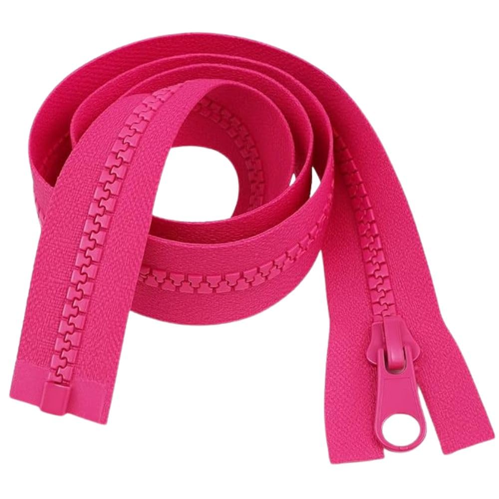 Open-Ended Chunky Zip Cerise 6" (15cm) - Heavy-Duty #5 Plastic Teeth Separating Zipper for Sewing & Repairs: Purses, Pouches, Pencil Cases, Small Bags & Craft Projects by Giddy Square