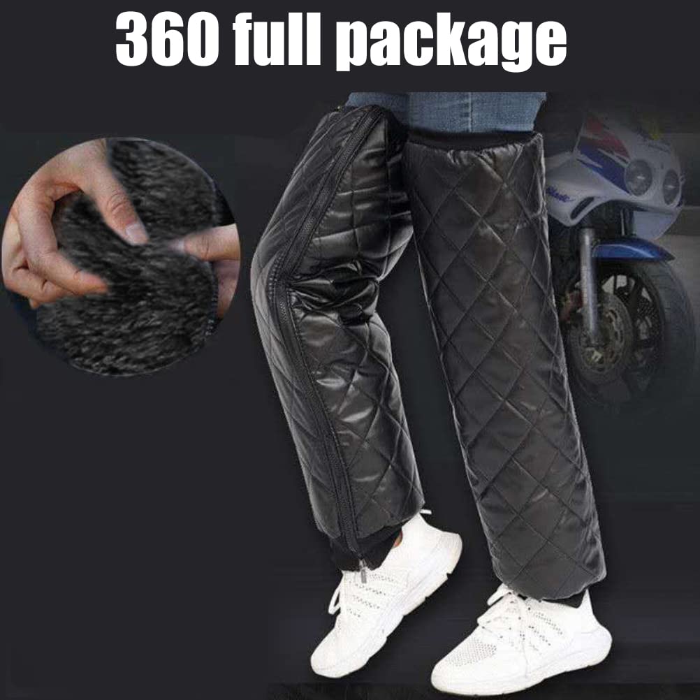 Leikance Fietsen Beenwarmers, Dikken Winddicht Winter Mens Leggings Kniebeschermers Motorfiets Elektrische Auto Kniebeschermers 1 paar