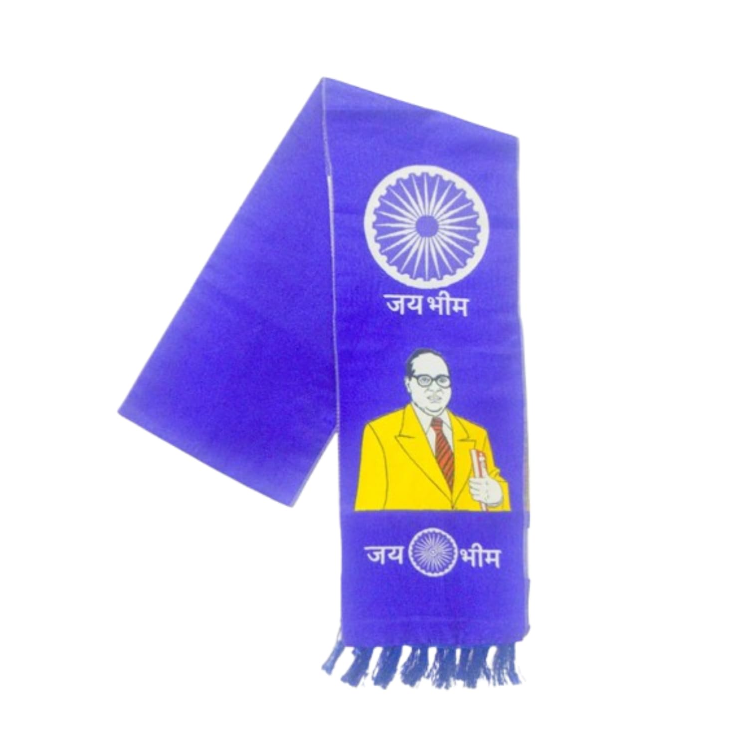 omg flag Jay Bhim Blue Cotton Scarf 5x51 Inch | Dr. B. R. Ambedkar Printed Patka with Ashoka Chakra | Baba Saheb Supporter Dupatta | Jay Bhim Events & Social Programs Man & Woman-picture-15