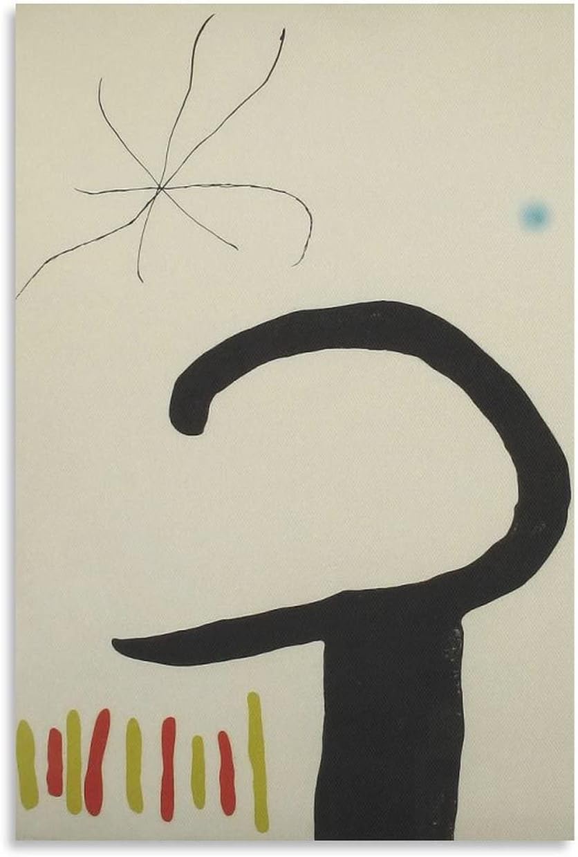 Rikin Liuff Espriu Miro Plate by Joan Miro Poster Abstract Wall Art Joan Miro Prints Moden Canvas Picture Surrealism Painting for Home Decor 40x55cm Frameless