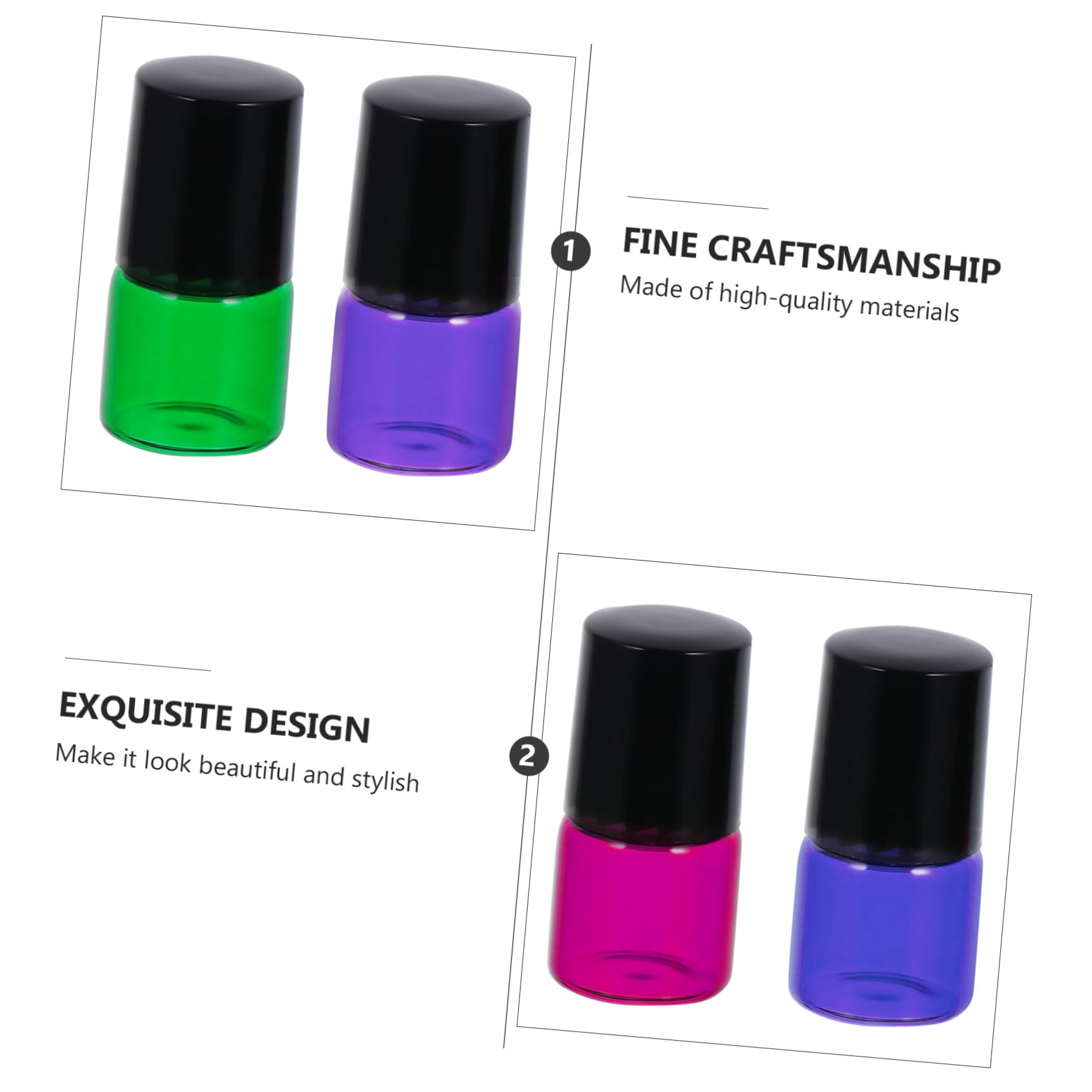Set da 40 Bottiglie in Vetro Roll On per Olio Essenziale e Profumo, Design Portatile Pallina a Rullo, per Viaggi e Uso Quotidiano
