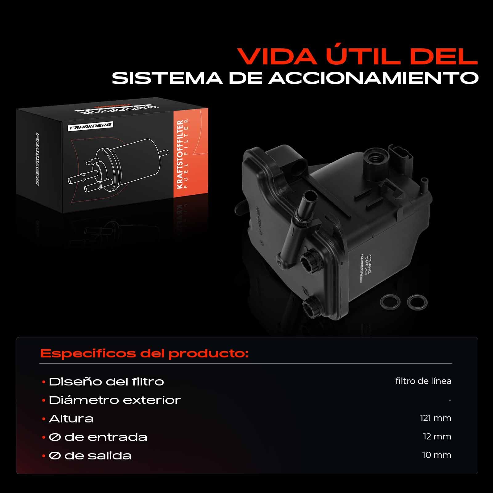 Frankberg Filtro de combustible Diesel Compatible con Fiesta VI CB1 CCN 1.6L C4 Grand Picasso I UA 1.6L Berlingo Multispace B9 1.6L M.i.n.i R56 1.6L V50 545 1.6L Replace# KL431D
