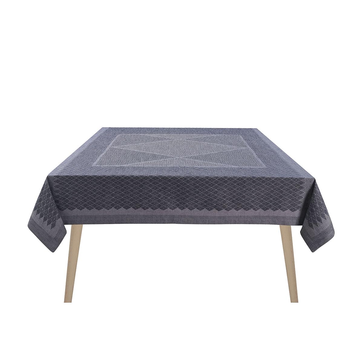 LE JACQUARD FRANÇAIS 28836 Tischdecke Club Denim 150x350 cm Baumwolle-Leinen-Mix