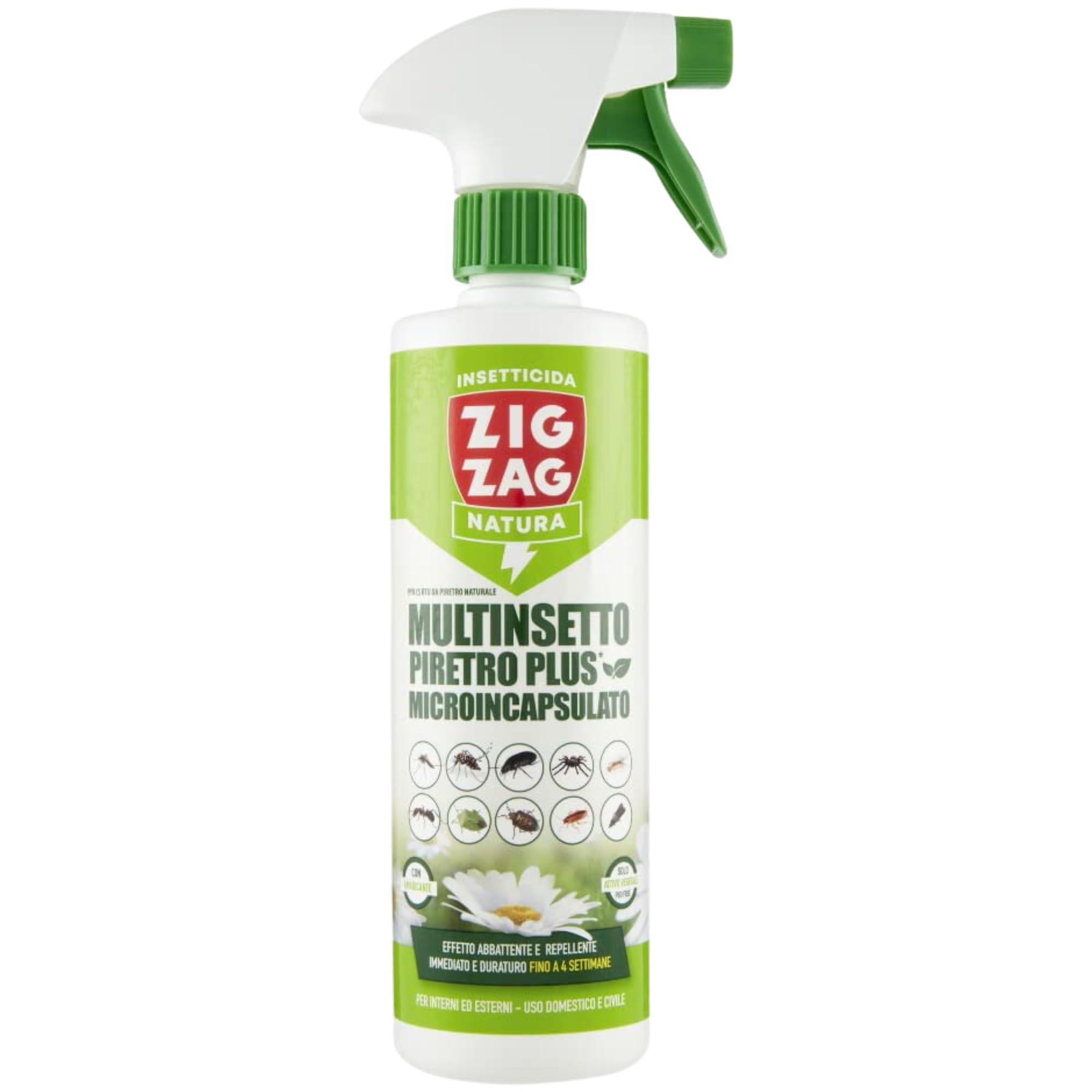 Insetticida Spray, Piretro Plus Multinsetto Microincapsulato, Contro Formiche, Scarafaggi, Blattelle, Cimice Verde, Cimice Asiatica, Zanzara Comune e Tigre, Ragni, Tarme 400 ml (6 Spray)