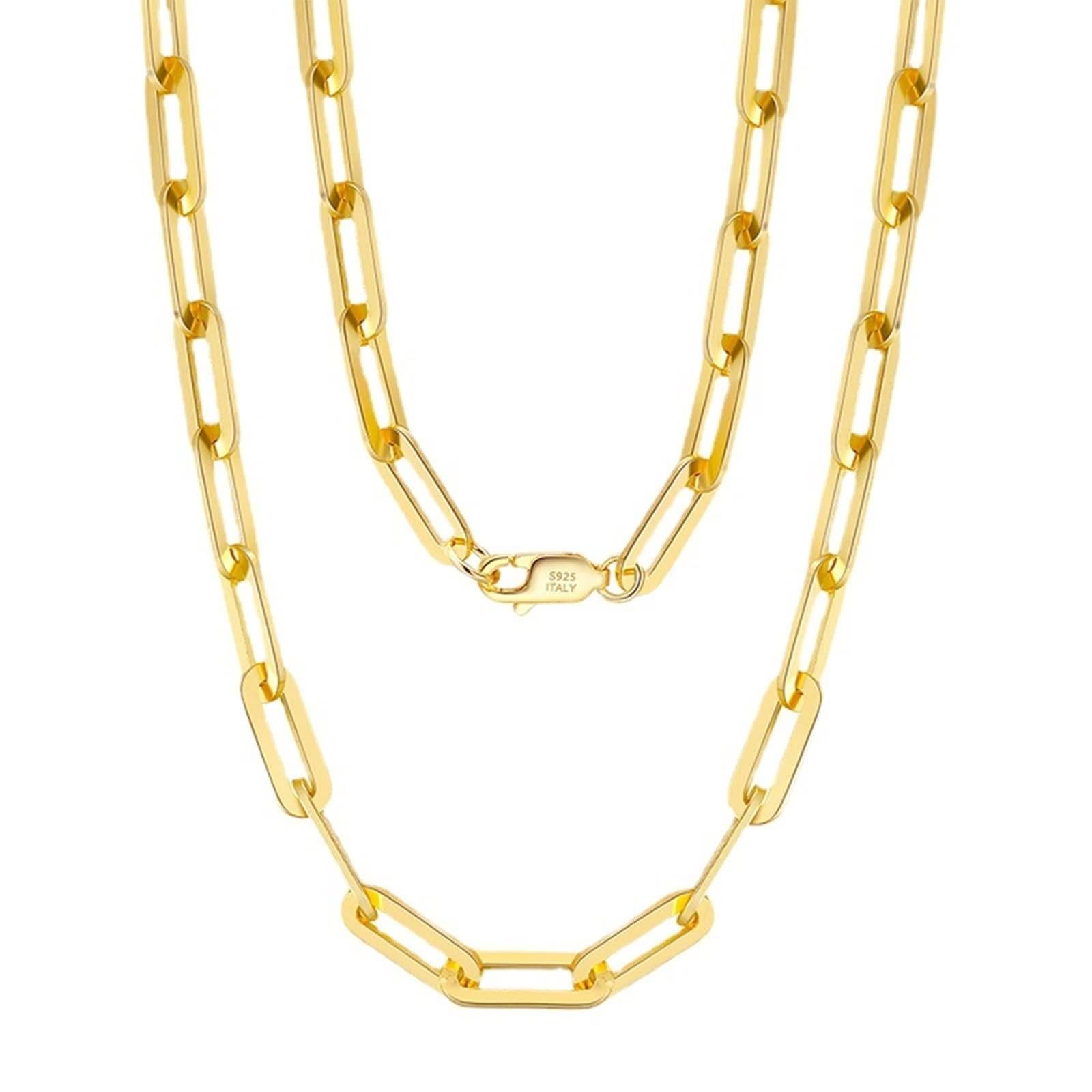 Set di collane, girocollo in argento 925 da donna, catena con clip da 2,2 mm, stile vintage