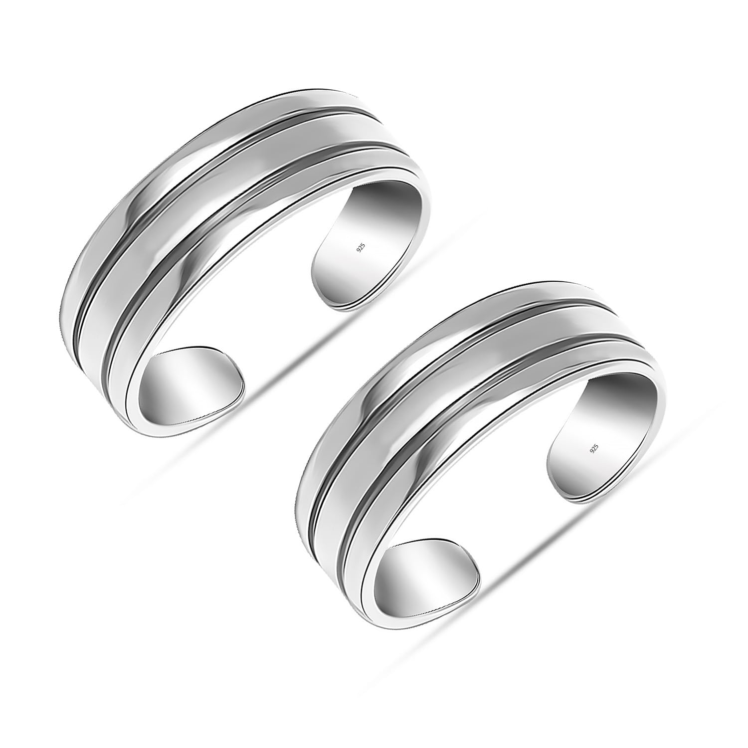 truesilver acpl 925 Sterling Silver Toe Ring for Women | Triple Black Stripe Minimalist Open Adjustable Toe Ring | Stackable Foot Rings Jewelry Gift for Women-picture-22