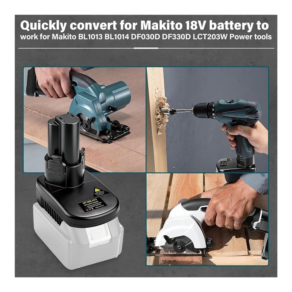 Compatible con Adaptador de batería Makita de 18 V a 10,8 V, Compatible con batería de Litio Makita de 18 V, conversión for funcionar con Herramienta eléctrica inalámbrica BL1013 de 10,8 V