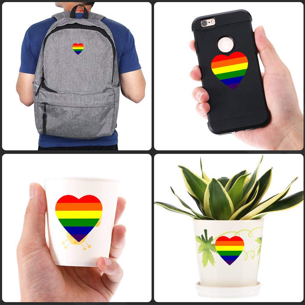 500 LGBT Regenbogen-Herz Aufkleber - Bunte Pride Sticker Für Party, Dekoration & Mehr