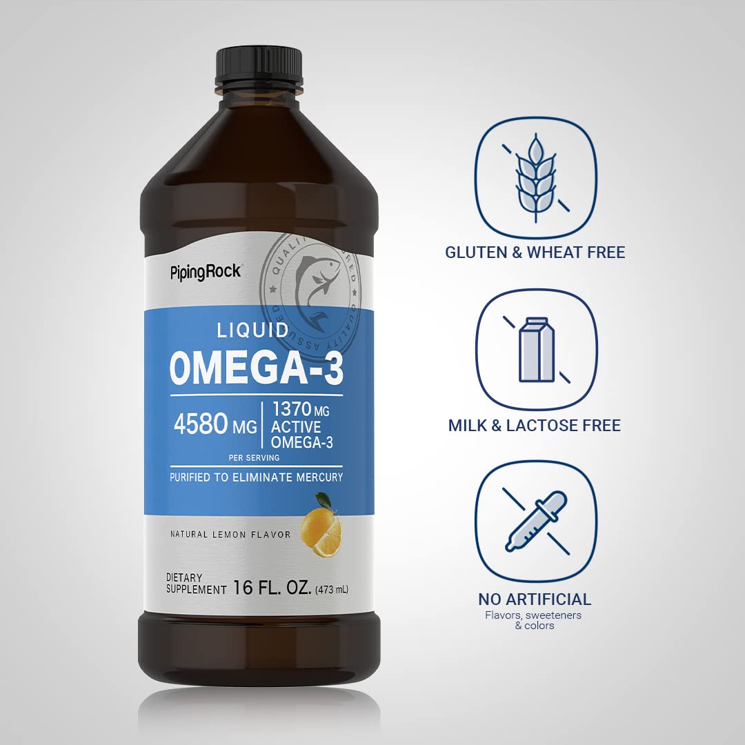 Piping Rock Omega 3 Fish Oil Liquid Supplement | 16 Fl Oz | Mercury Free — Amazon image 3