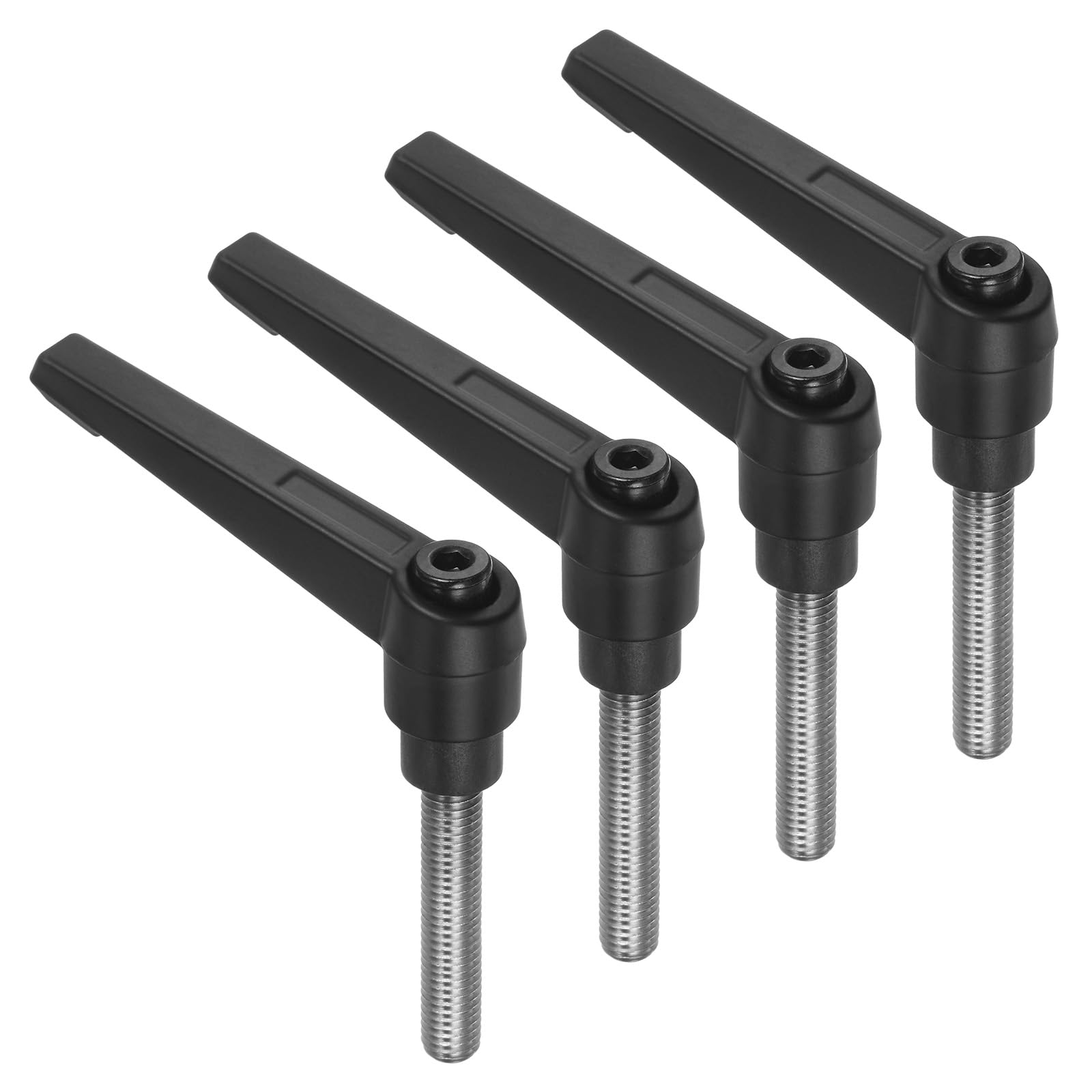 Sourcing Map 4pcs Clamping Lever Handles, M10 X 50mm 304 Stainless Steel Threaded Male Stud, Adjustable Handles Locking Quick Release Ratchet Push - View #3