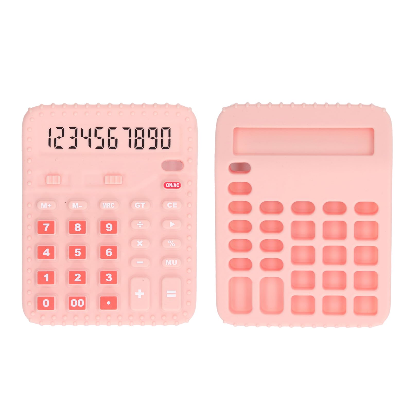 Baby Teething Toys Remote Calculator Shape Teethers Babies Infant Toddlers Prevent Finger Sucking Relief Soothe Gums Teether Chew Toy Soft Silicone Cartoon Sensory (Pink)