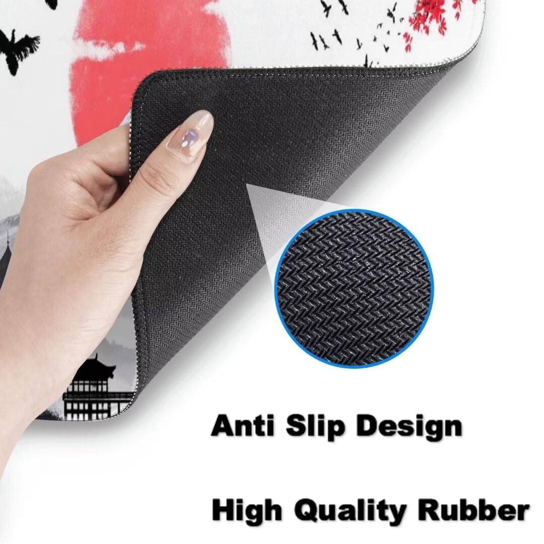 Japanisch Mauspad 1600 x 800mm,Mousepad XXL Schreibtischunterlage Landschaft Mouse Pad,Wasserdicht und Rutschfest Gaming Mauspad,Verbessert Präzision,Gaming-Mauspads für Pc und Gaming Zubehör qw121