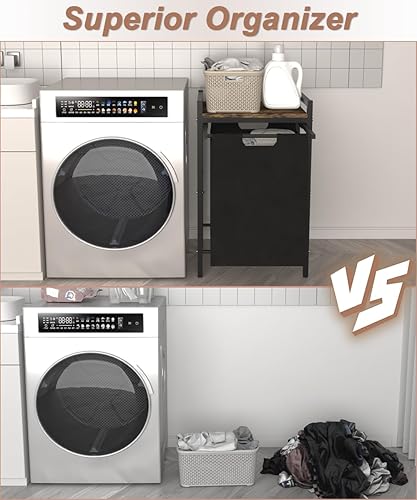 Miniatura 6 de Waaliji Cesta grande de lavandería de 14.5 galones con bolsas clasificadoras extraíbles y extraíbles, organizador de ropa independiente para ropa o