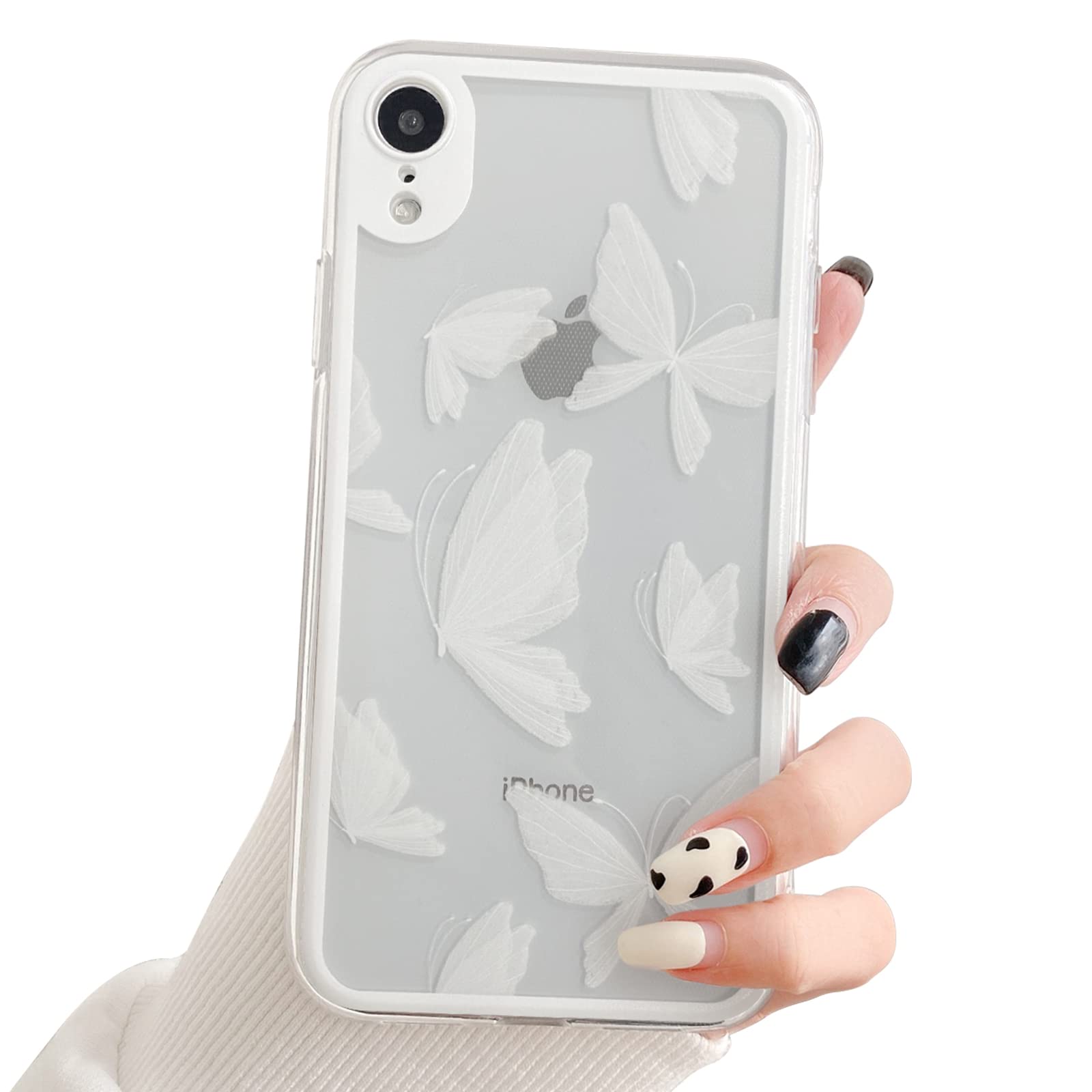 Amazon.com: NITITOP Compatible with iPhone XR Case Clear Cute White  Butterfly Pattern Design for Women Girls Aesthetic Romantic Soft Slim TPU  Shockproof Protevtice Case for iPhone XR - White : Cell Phones