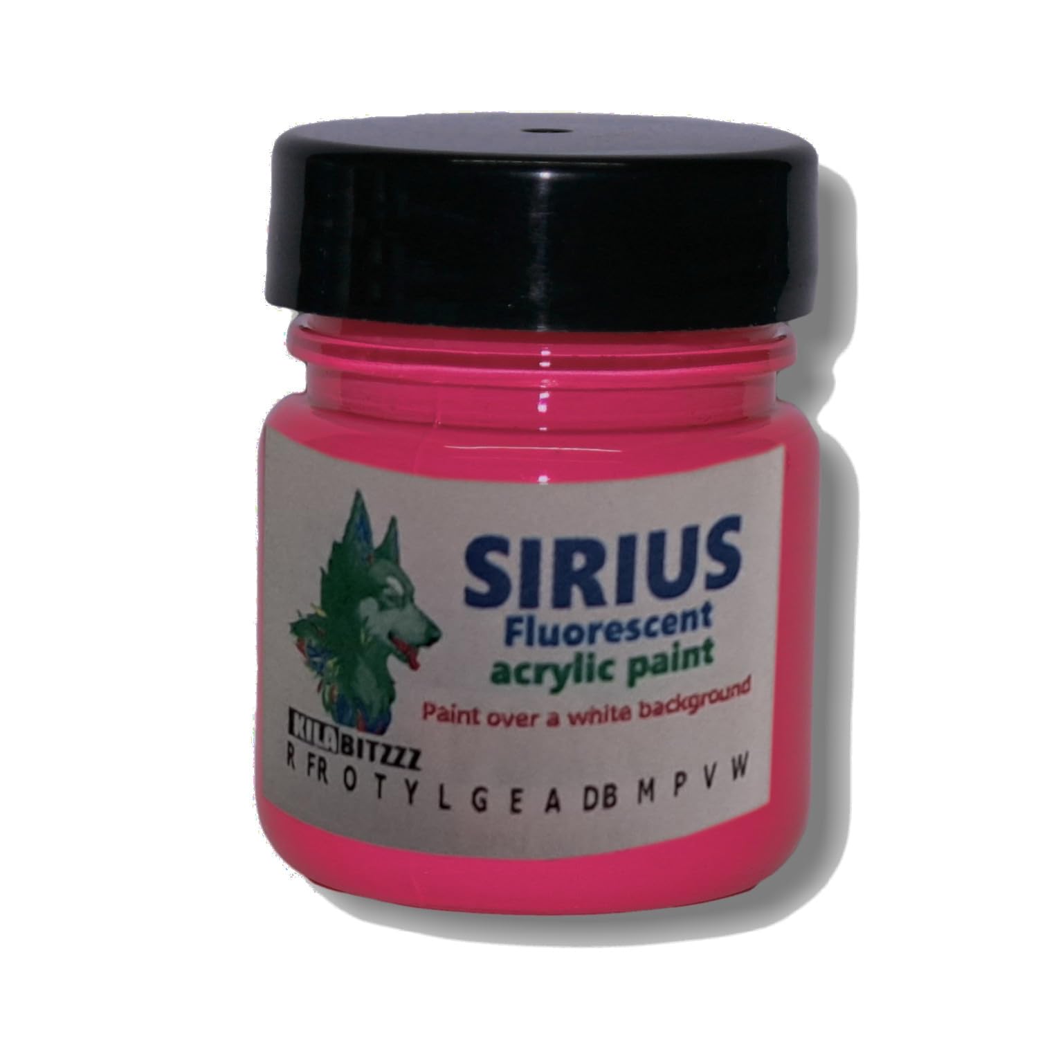 ZUPERPAINT Sirius fluorescent glow acrylic premium paint. Select from 14 cololurs (Magenta, 100ml)