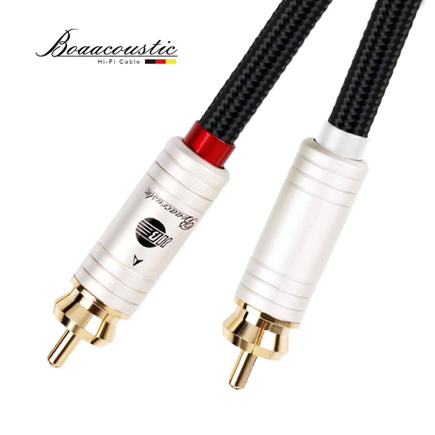 BOAACOUSTIC Cable de audio RCA Cable Cinch 2x RCA macho a macho Audiophile compatible para CD, amplificador, decodificador, 1m