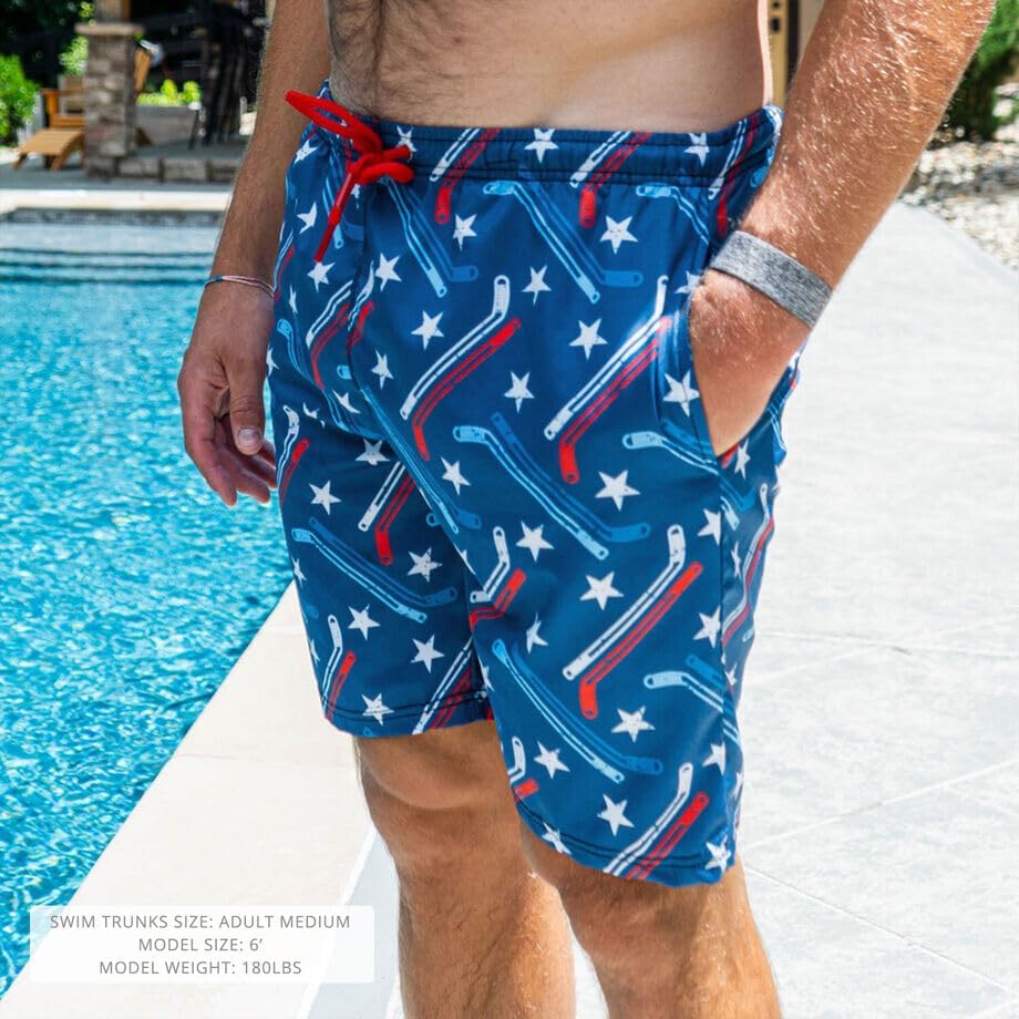 ChalkTalkSPORTS Hockey Swim Trunks | Swim Board Shorts | Youth and Adult Sizes - Image 2