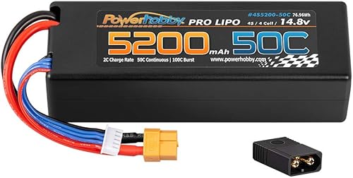 Miniatura 6 de Powerhobby 4s 5200mah 50c Lipo Battery W XT60 Plug Hard Case + adaptador