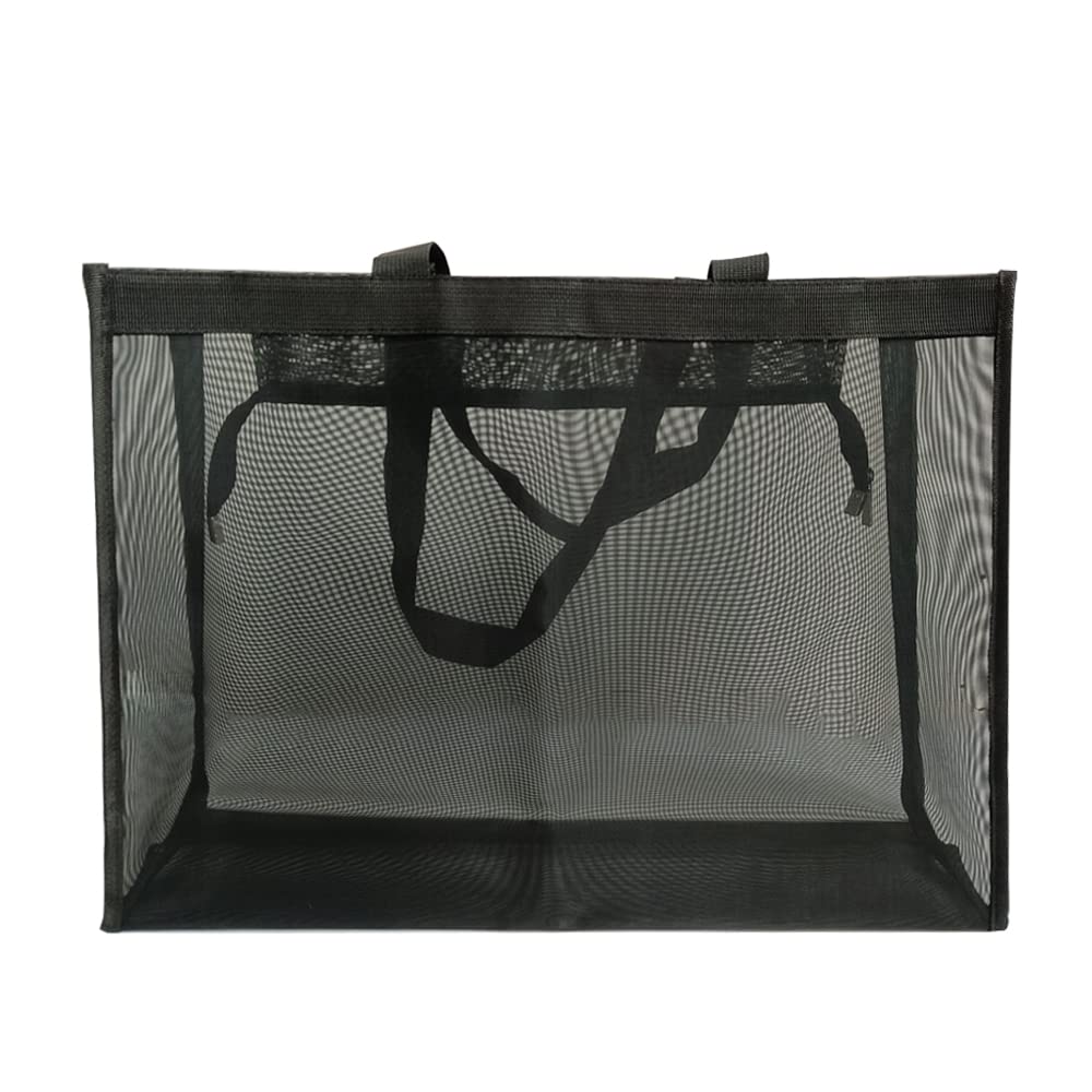 EQLEF Bolsa de Playa Grande con Cremallera, Bolsa de Playa de Malla para Mujer, Bolsa de Playa, Bolsa de Red de Almacenamiento Plegable para Playa, Compras, Actividades al Aire Libre