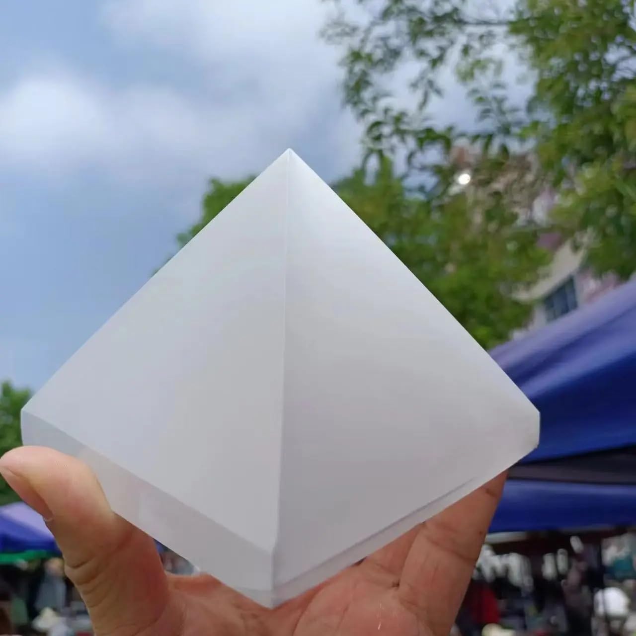 1 pezzo da 700-800 g di piramide quarzo selenite for decorazioni for la casa e l'ufficio