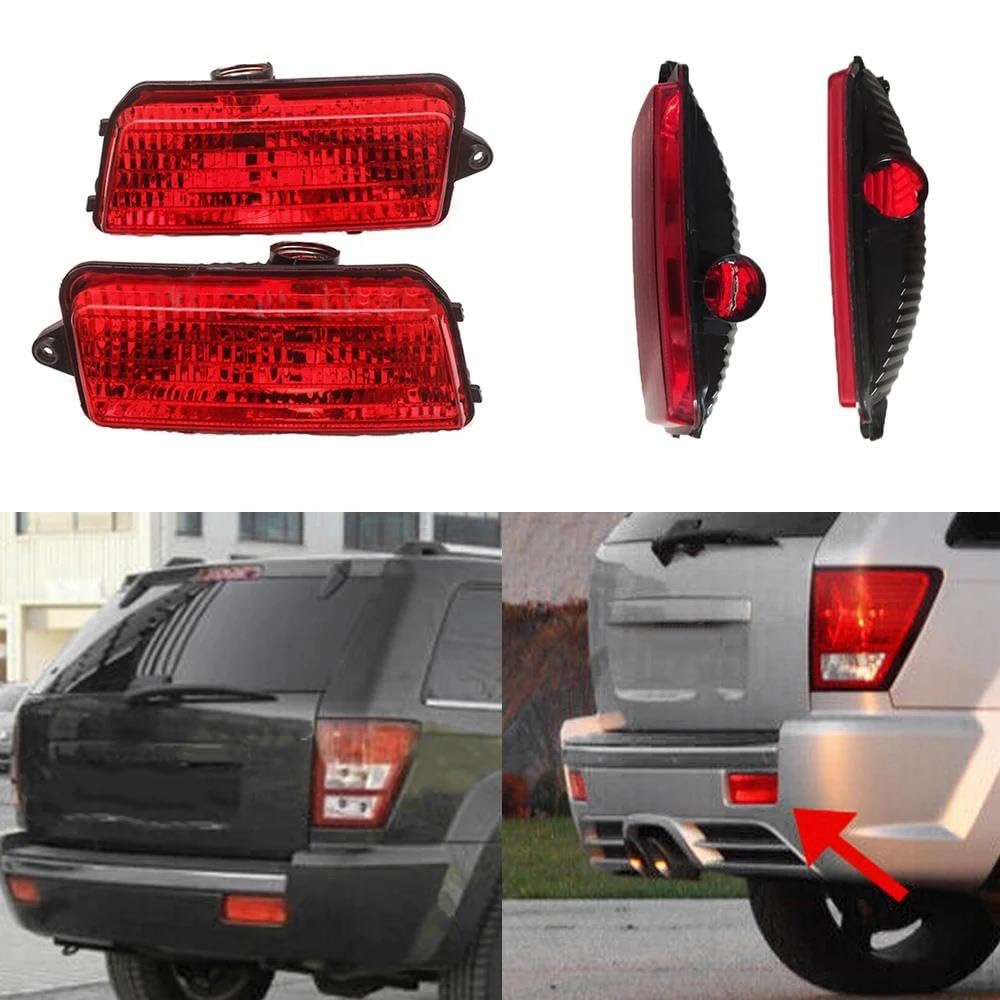 MACHSWON Paraurti Posteriore Riflettore Lente Lente Rosso 55156102AA, Compatibile Con J-E EP Grand Cherokee 2005-2009, Destro Lato Passeggero