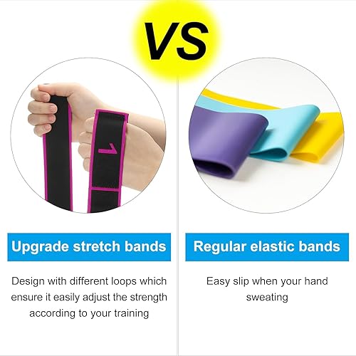 Miniatura 8 de 3 bandas de resistencia para fitness y yoga, bandas de resistencia para estiramiento, banda elástica de baile, bandas elásticas de entrenamiento de