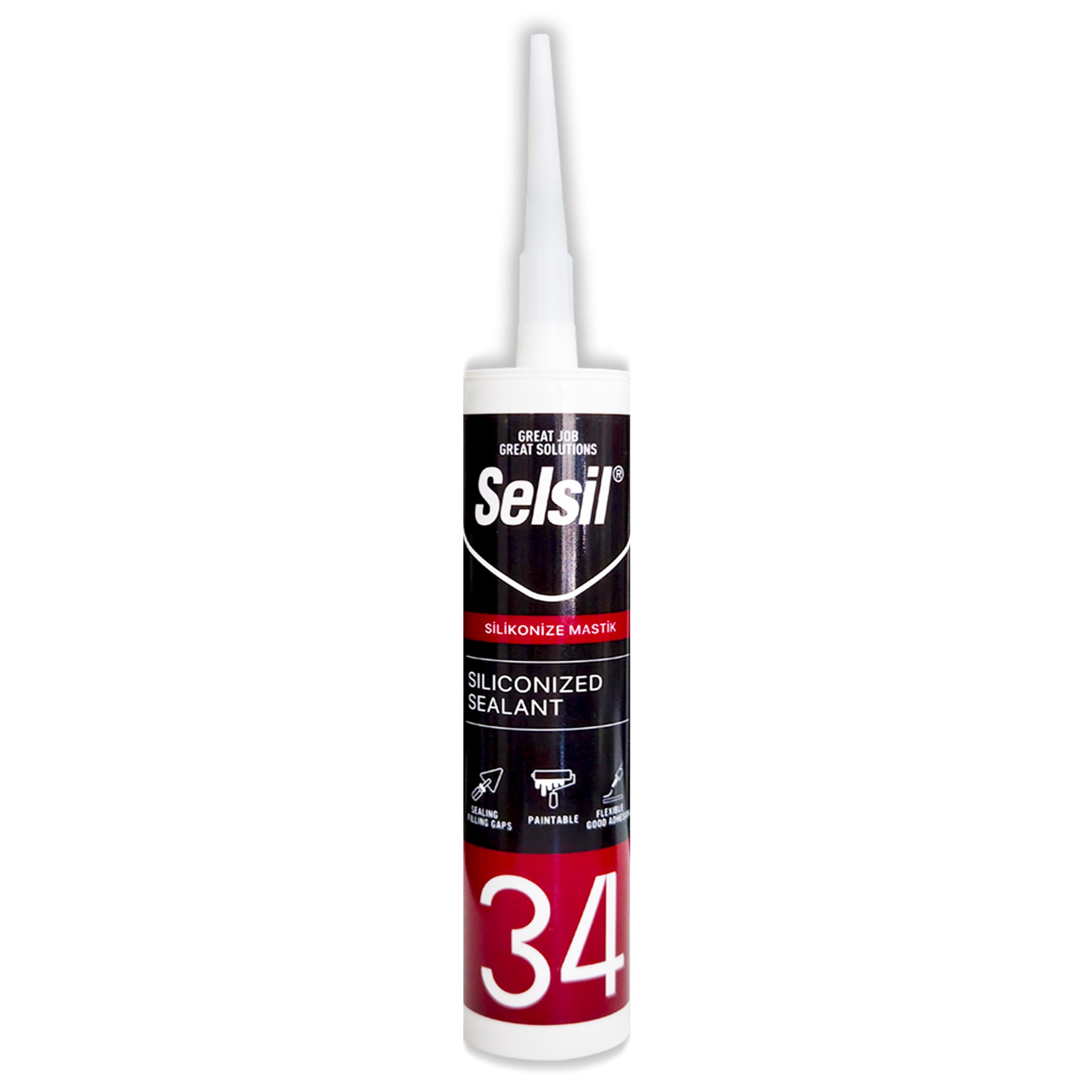 Selsil Silikonize Akrilik Mastik 34, Beyaz, 240 ml/450 gr. |…