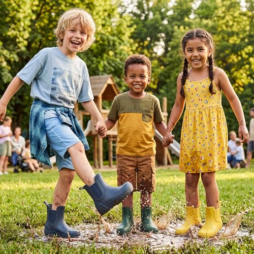 Image of Motasha Chelsea Rain Boots for Girls Boys Waterproof Toddler to Big Kids