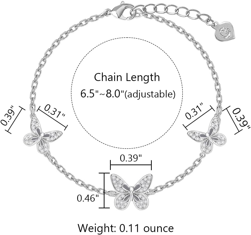 Butterfly Evil Eye Bracelets for Women Girls 18K Gold Plated with Cubic Zirconia Jewelry Gifts for Woman Wife Her Girlfriend Teens - Image 3