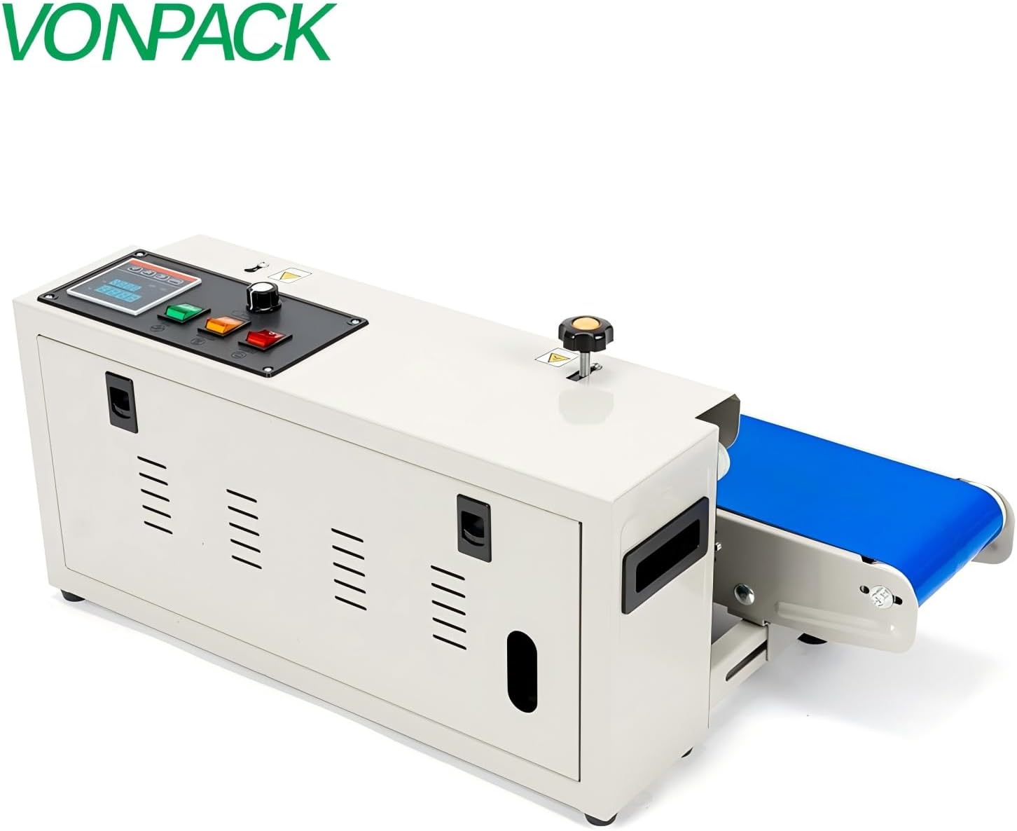 VONPACK FR-900 Automatic Continuous Band Sealer Machine with Display Screen | Adjustable Temperature and Speed Control – Seals Food, Plastic Bags, Films & More for Industrial Use