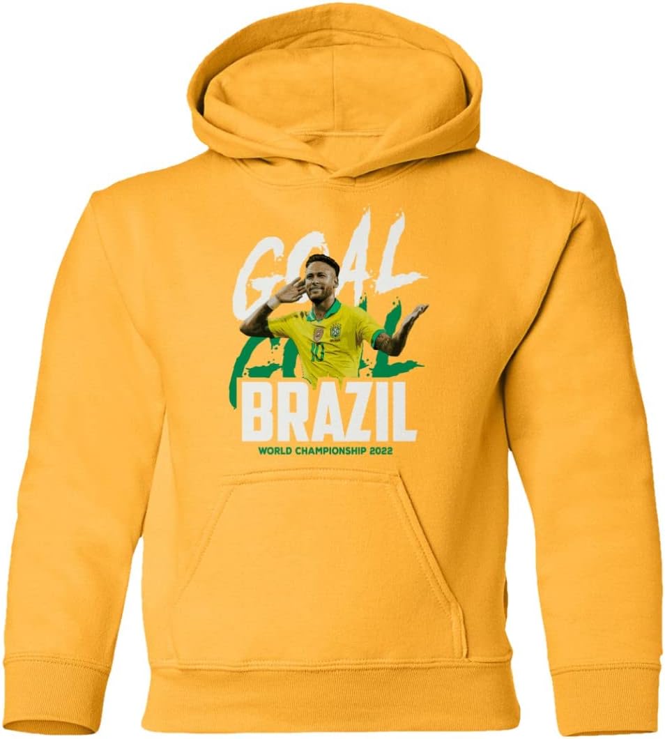 Goal Neymar Brazil Football World Soccer 2022 Fans Youth Hooded Sweatshirt
