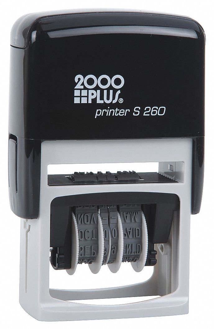 Message Date Stamp, Blue/Red, 12, Plastic