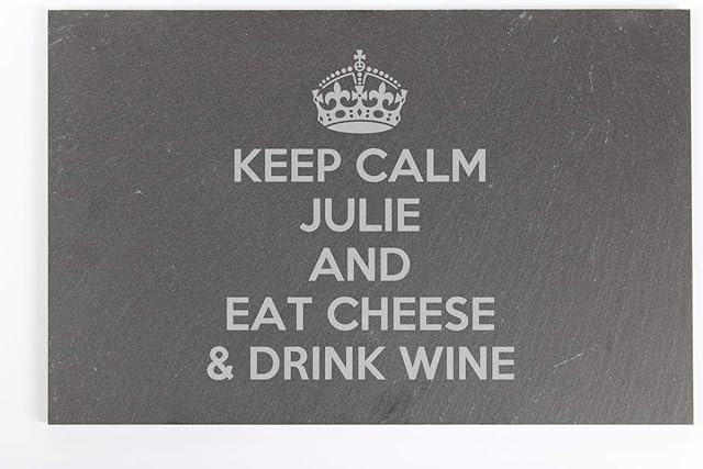 Go Find A Gift Personalised Keep Calm Slate Cheeseboard