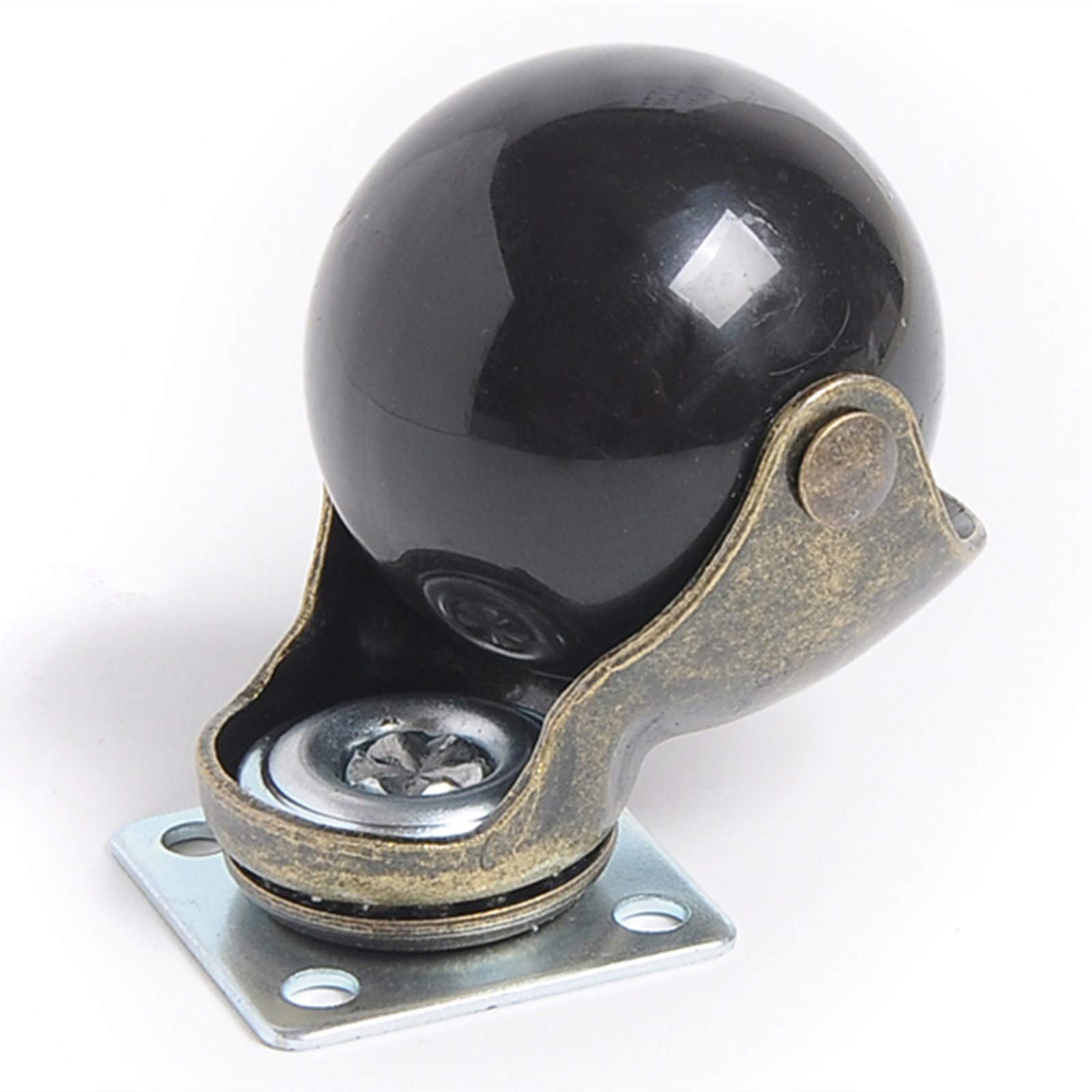 Ruote girevoli, 4 Ruote girevoli a Sfera, Ruote girevoli in Nylon da 2" e 50 mm, Ruote girevoli di Ricambio per mobili antichi (Freno + Universale)