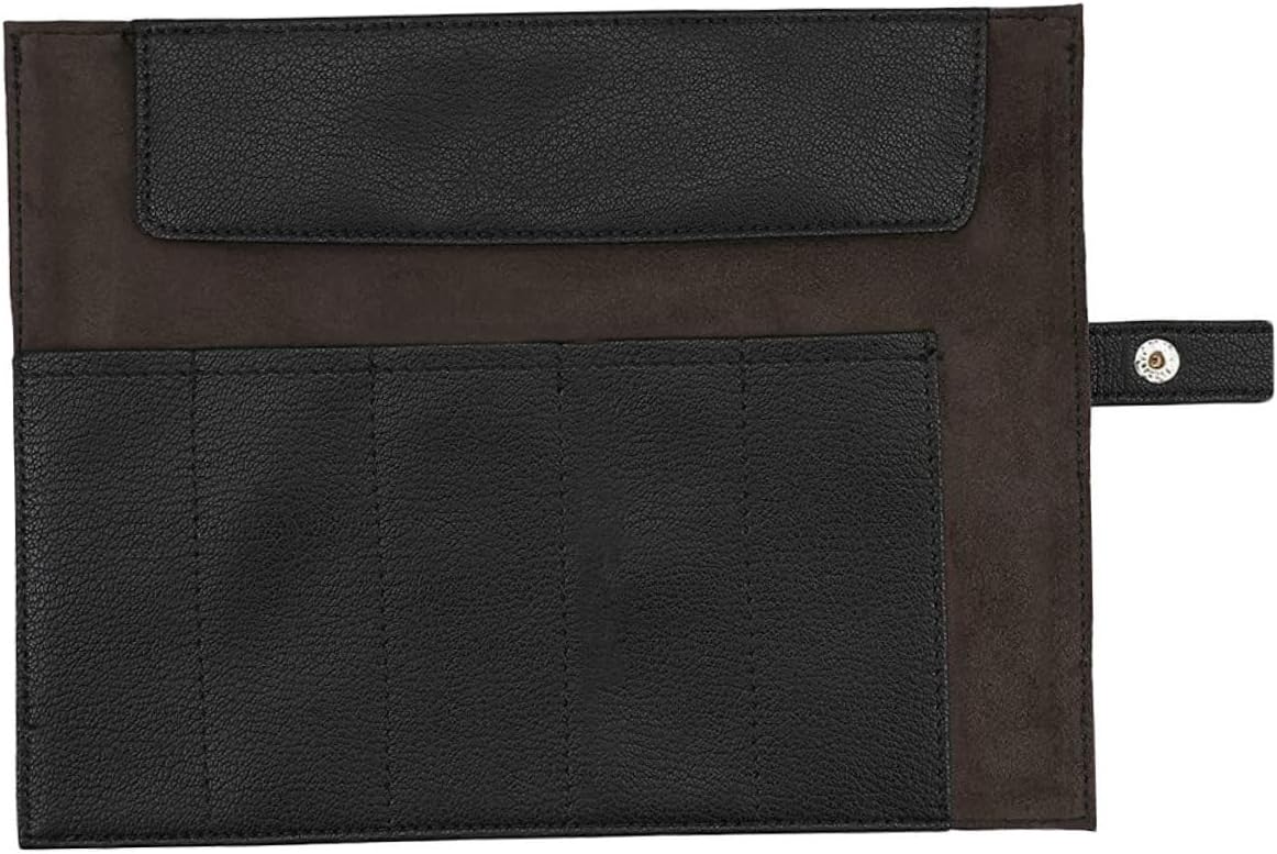 Portable Watch Organizer Roll Bag for Travel Use, Black Cloth